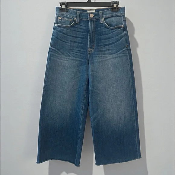 Hudson Holly HR Wide leg crop jeans 27 high rise raw hem denim - Picture 7 of 7